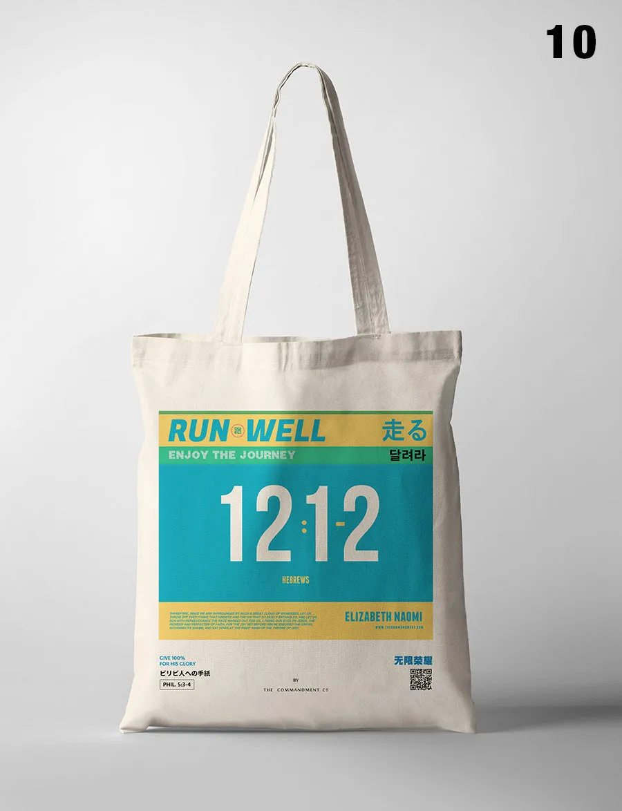Run Well Campaign Marathon Bib Tote Bag {Free customisation}