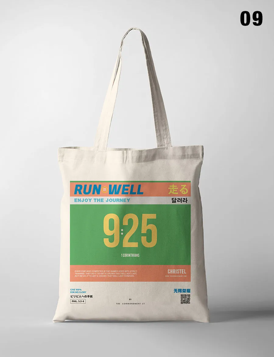 Run Well Campaign Marathon Bib Tote Bag {Free customisation}