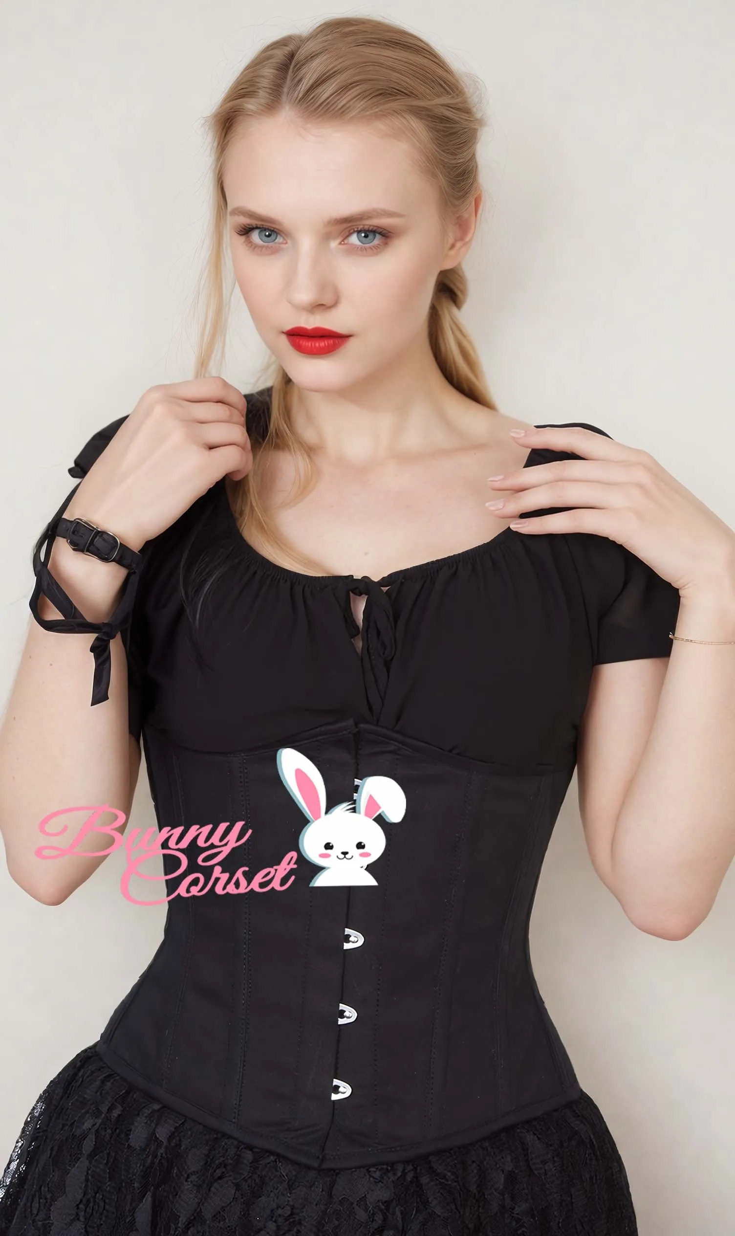 Sable Black Cotton Corset
