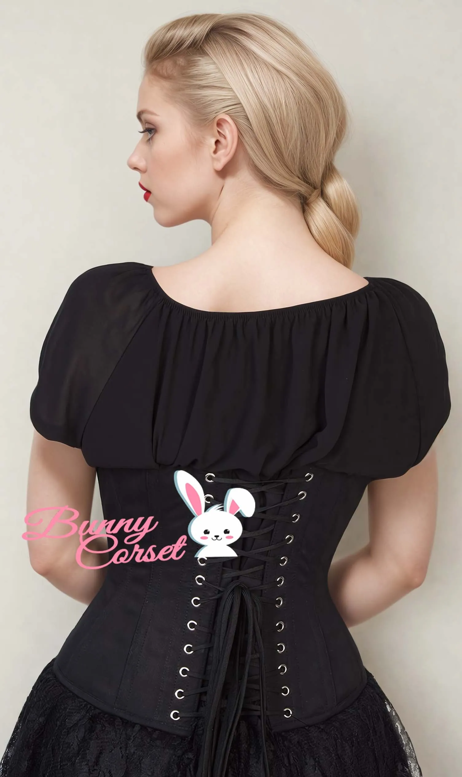 Sable Black Cotton Corset