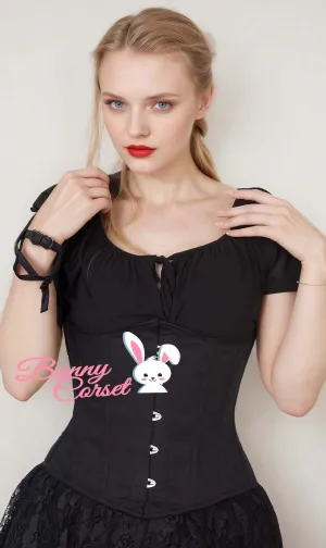 Sable Black Cotton Corset