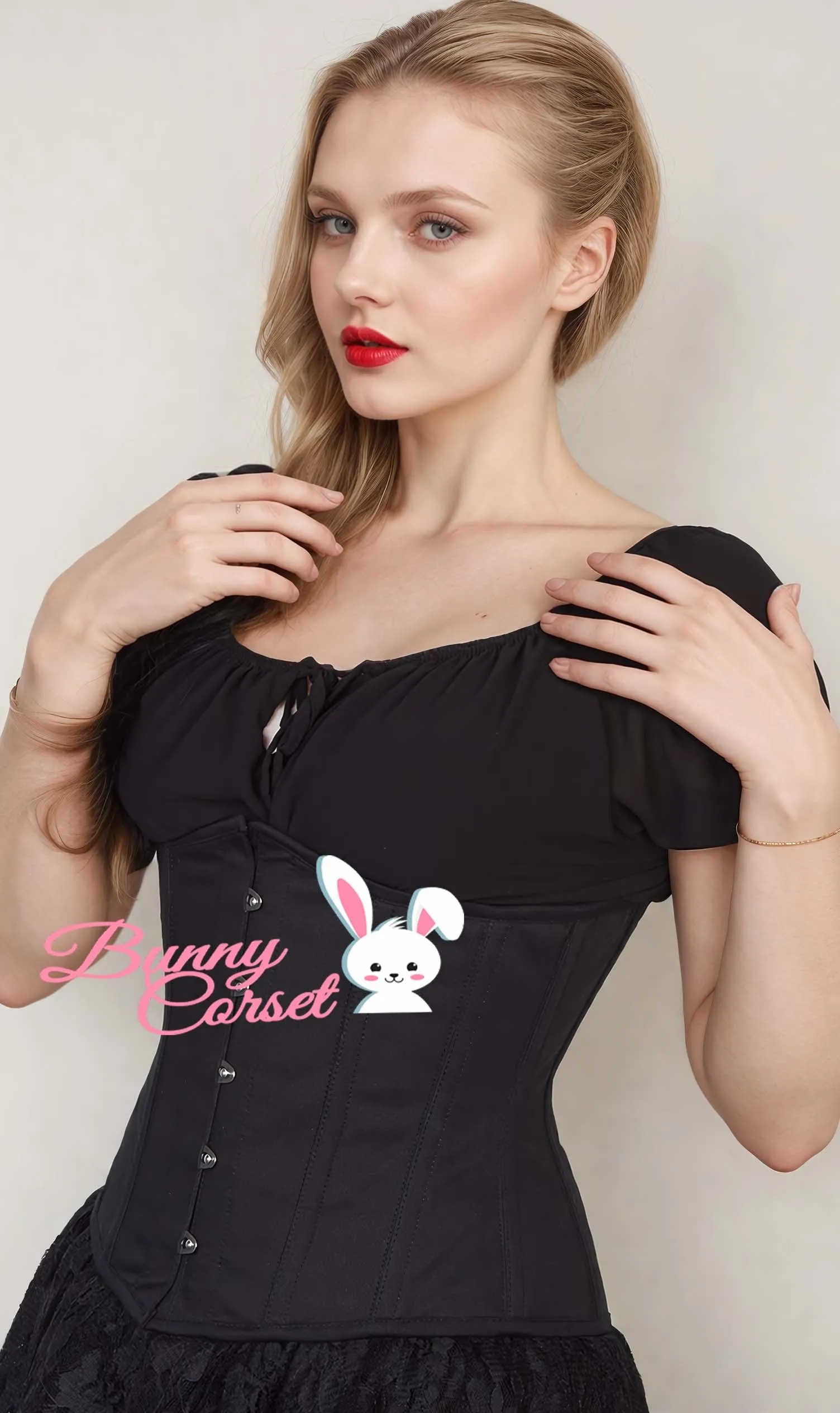 Sable Black Cotton Corset