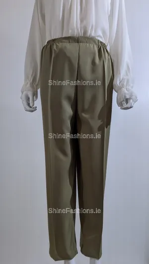 Sage Green Elasticated Waist Pocket Trouser