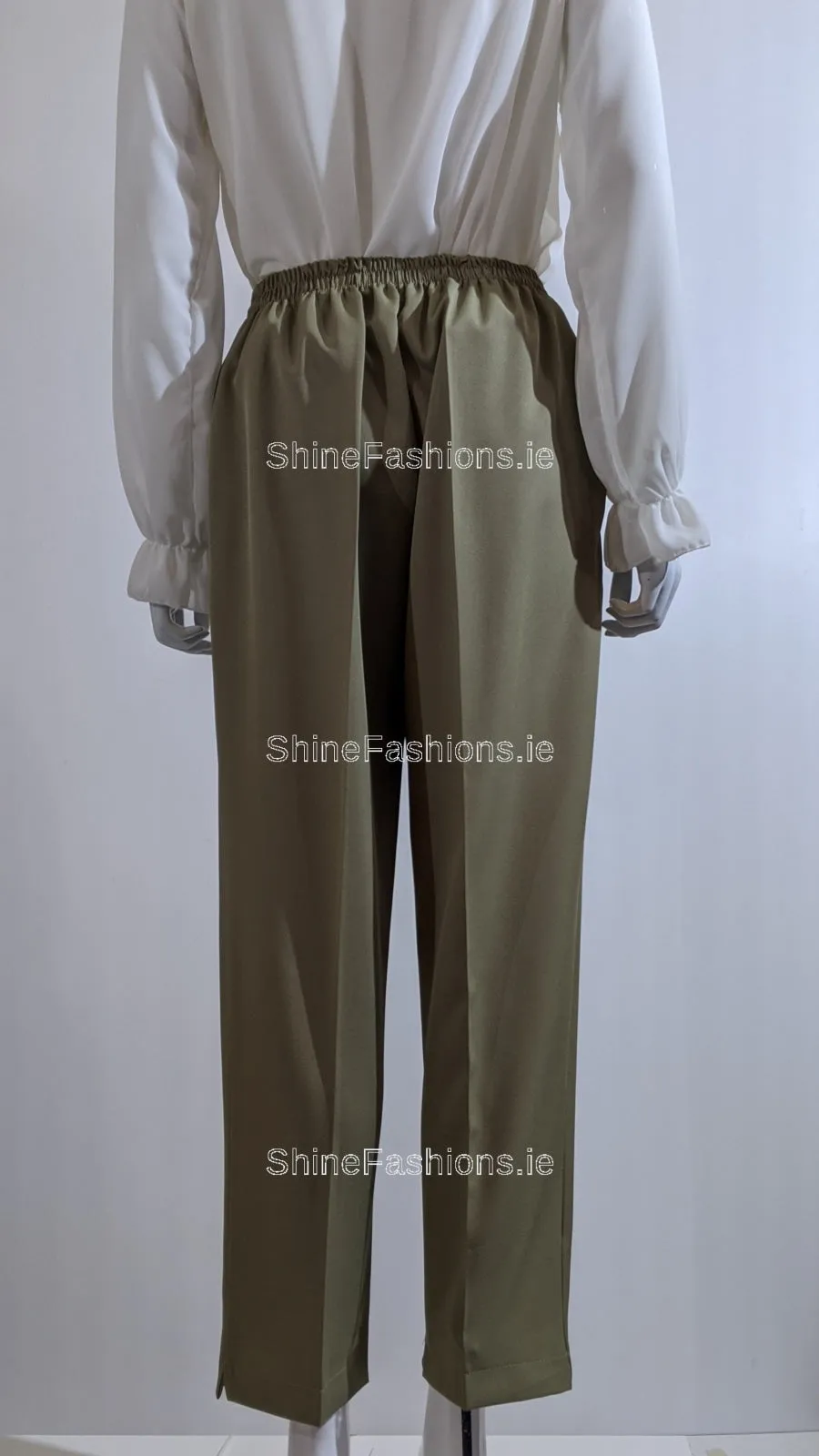 Sage Green Elasticated Waist Pocket Trouser