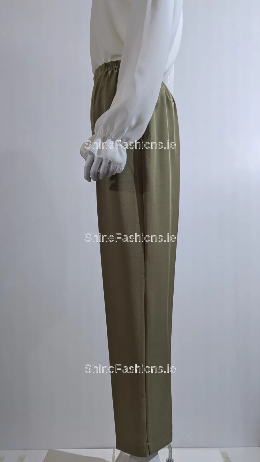 Sage Green Elasticated Waist Pocket Trouser