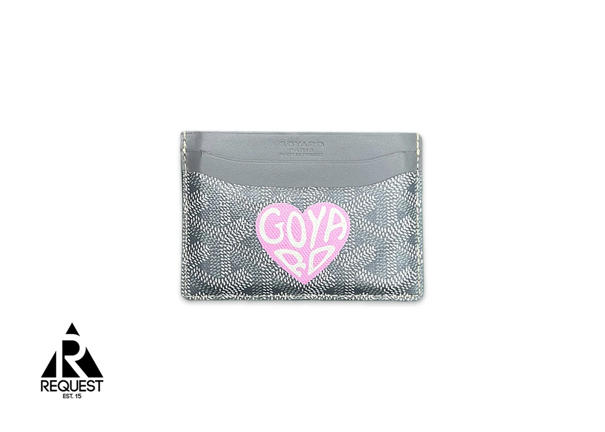 Saint Sulpice Card Holder Wallet "Grey Pink Heart"