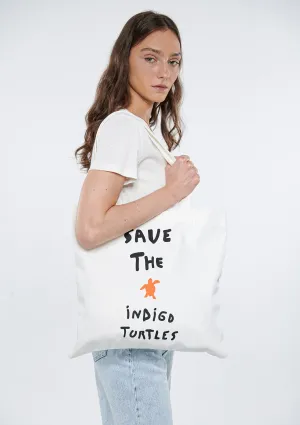 Save The Indigo Turtles Printed Tote Bag