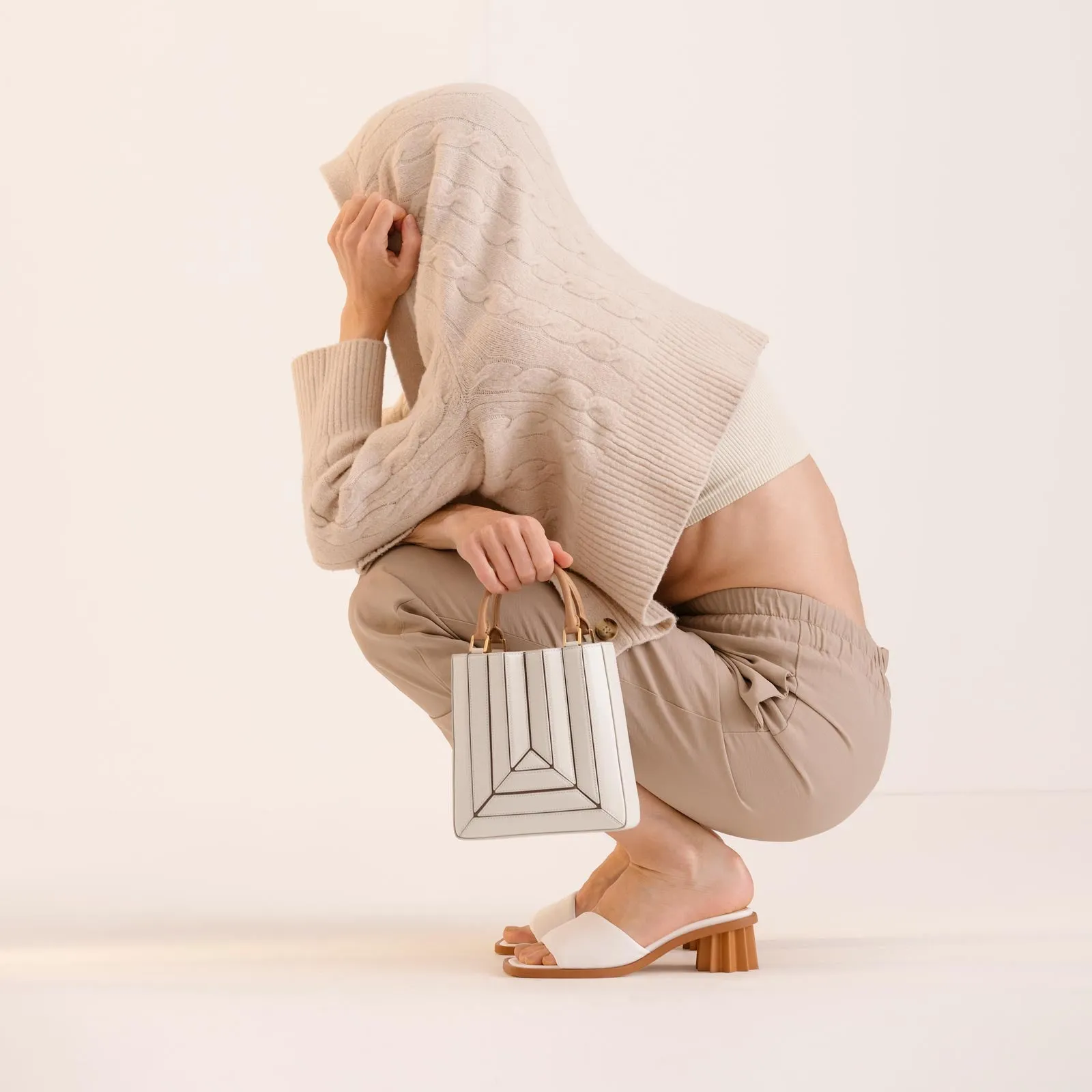 Sera Tall Tote Mini - Off White