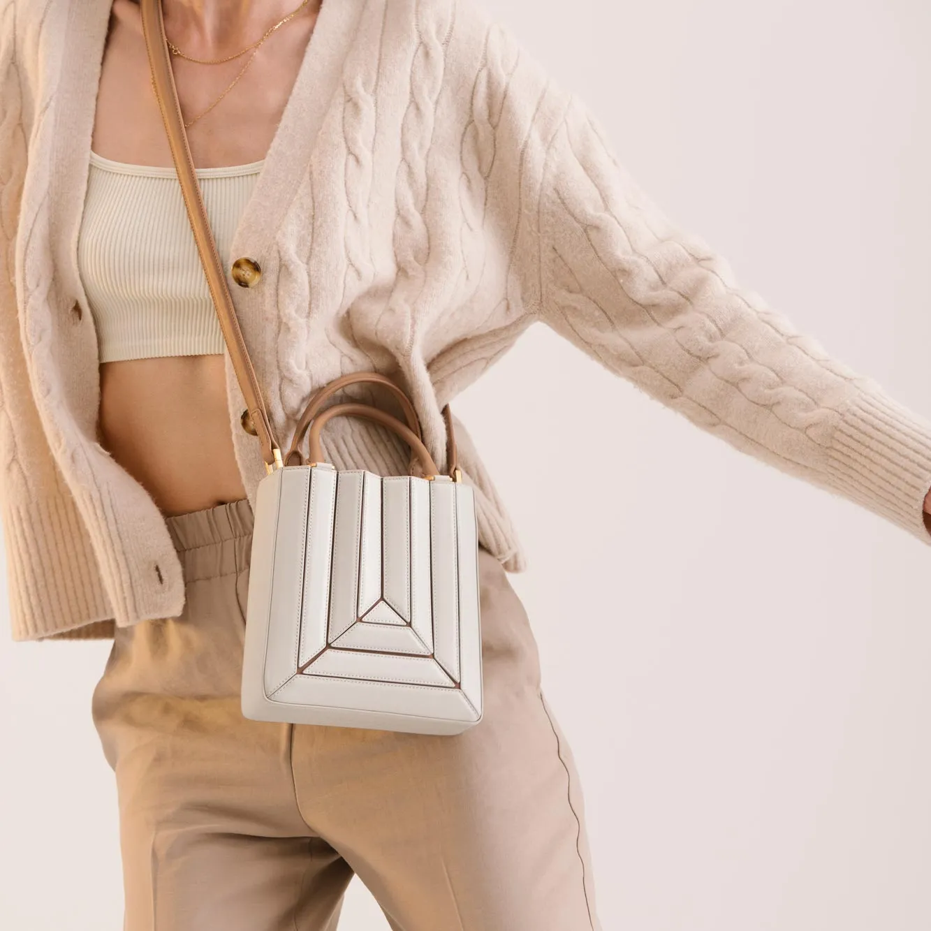 Sera Tall Tote Mini - Off White