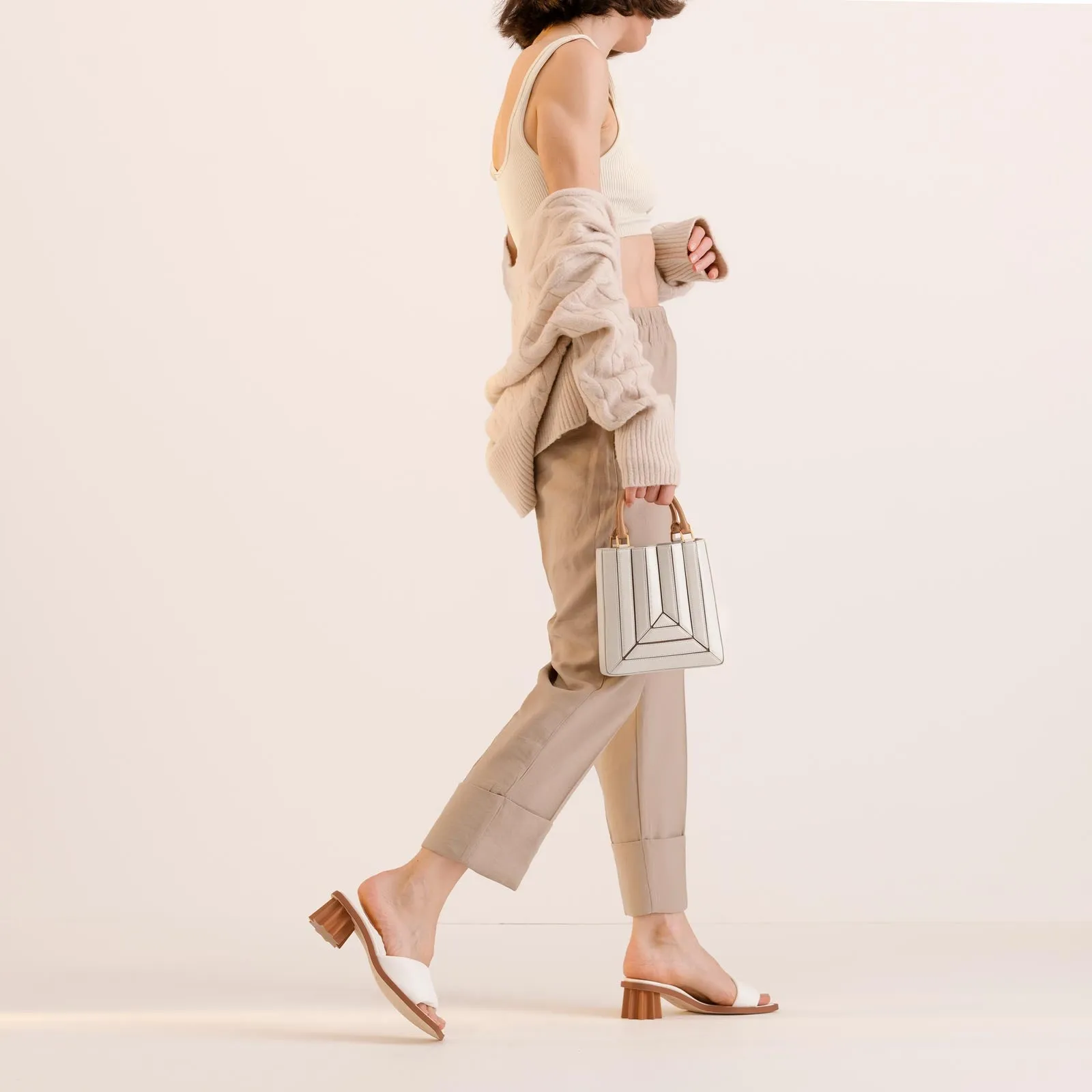 Sera Tall Tote Mini - Off White