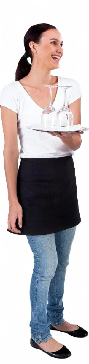 Short Black Waist 1/4 Apron (Pocket)