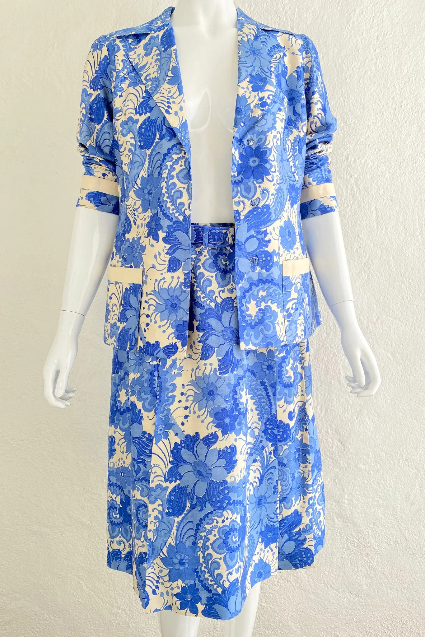 Silk Floral Jacket & Skirt Set