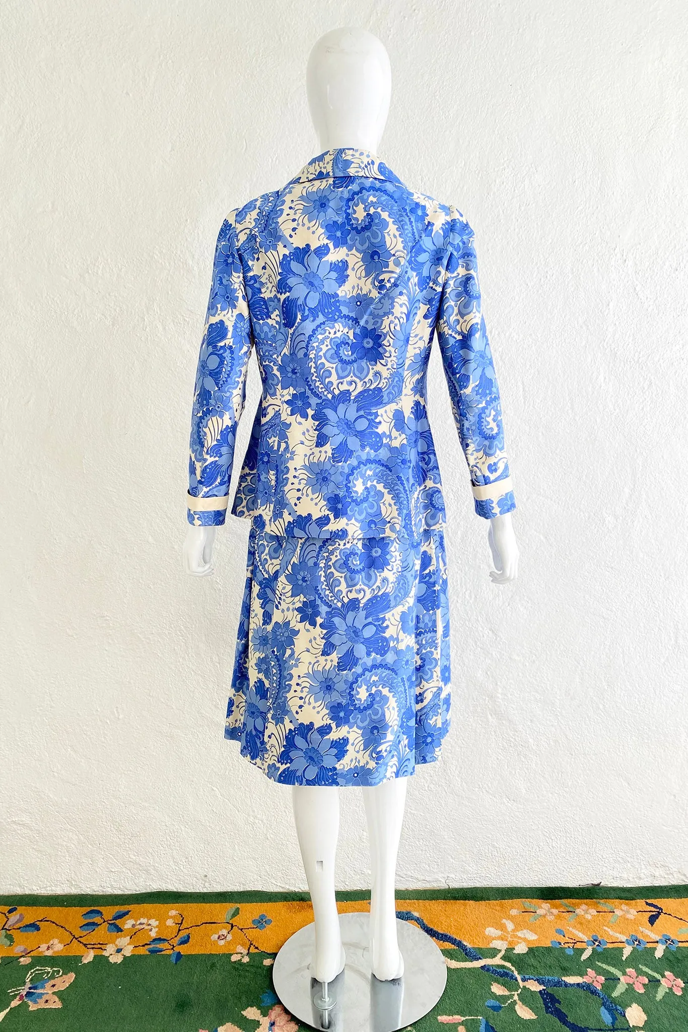 Silk Floral Jacket & Skirt Set