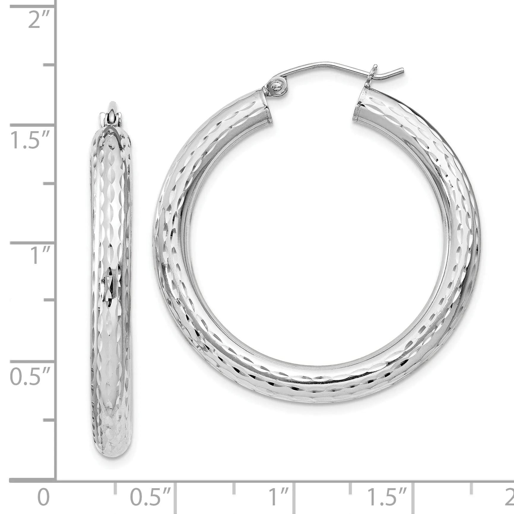 Silver D.C Hollow Hoop Hinged Back Earrings