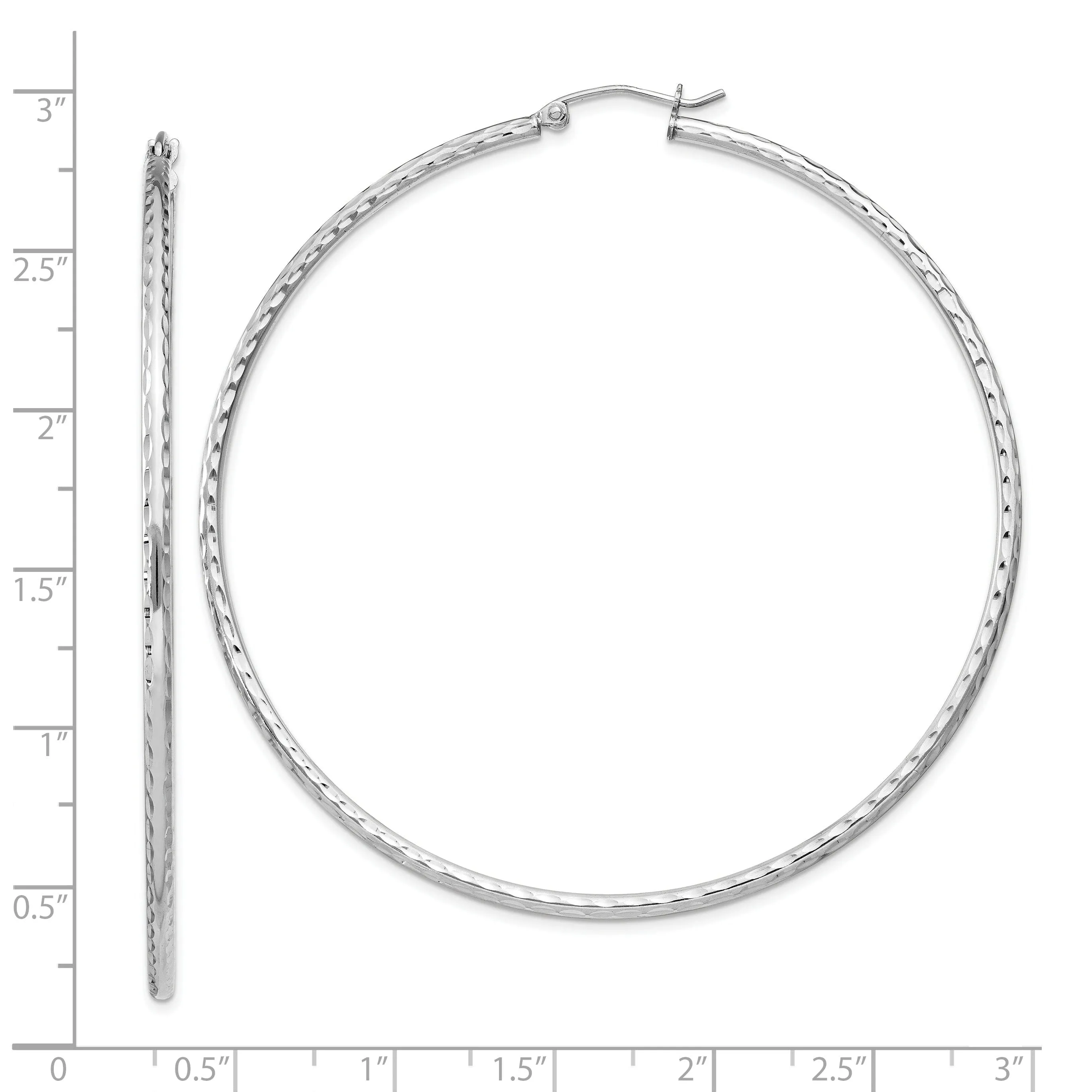 Silver D.C Hollow Round Hoop Wire Cluch Earring