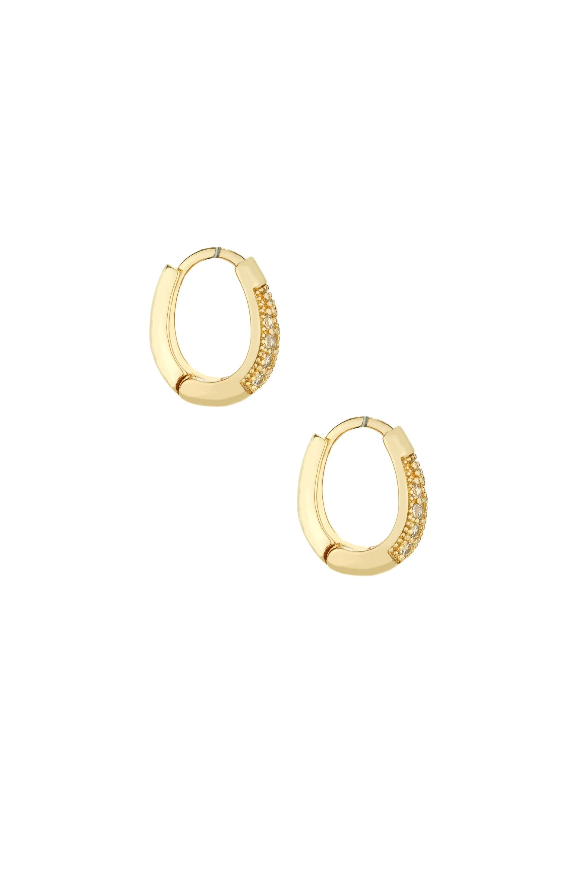 Small Darling Crystal 18k Gold Plated Hoops