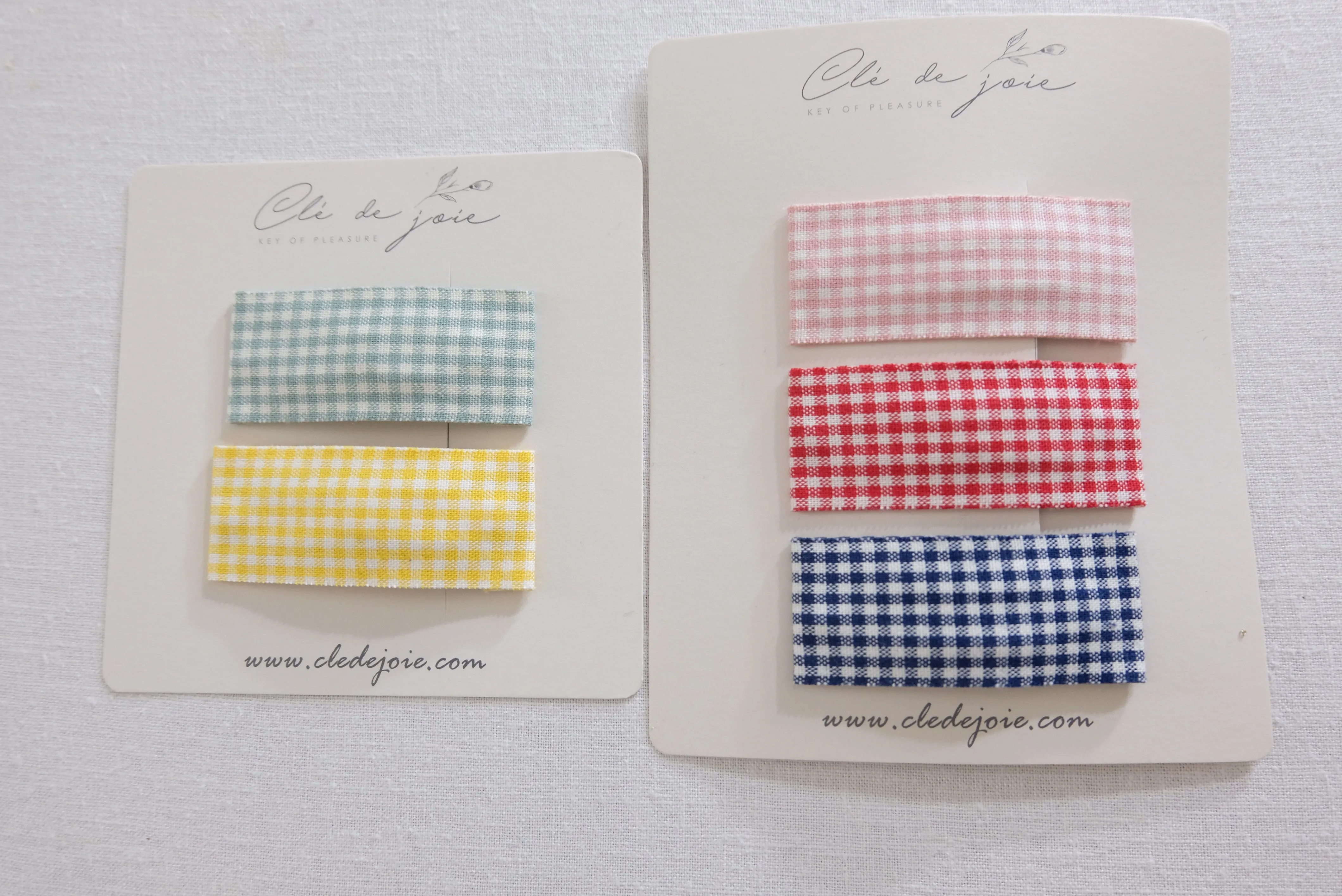 Small Gingham snap clip SET