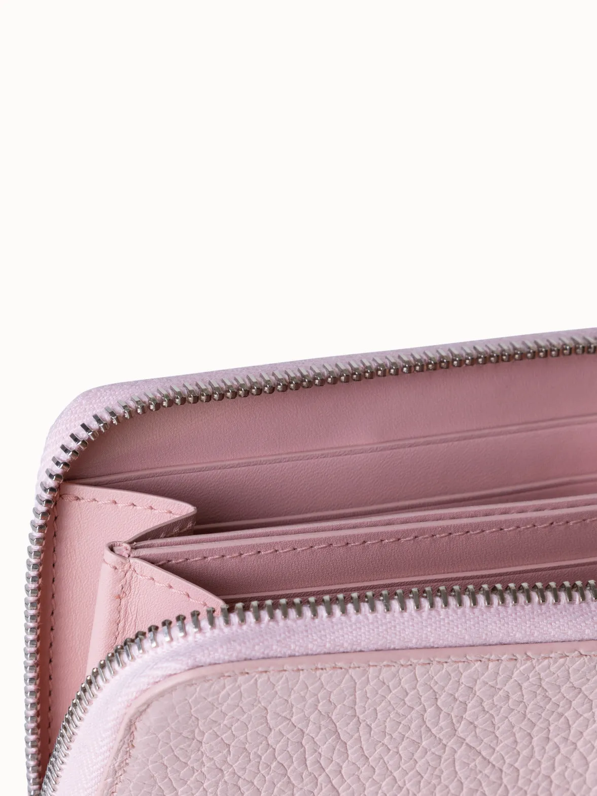 Small Zip Around Wallet in Leather
