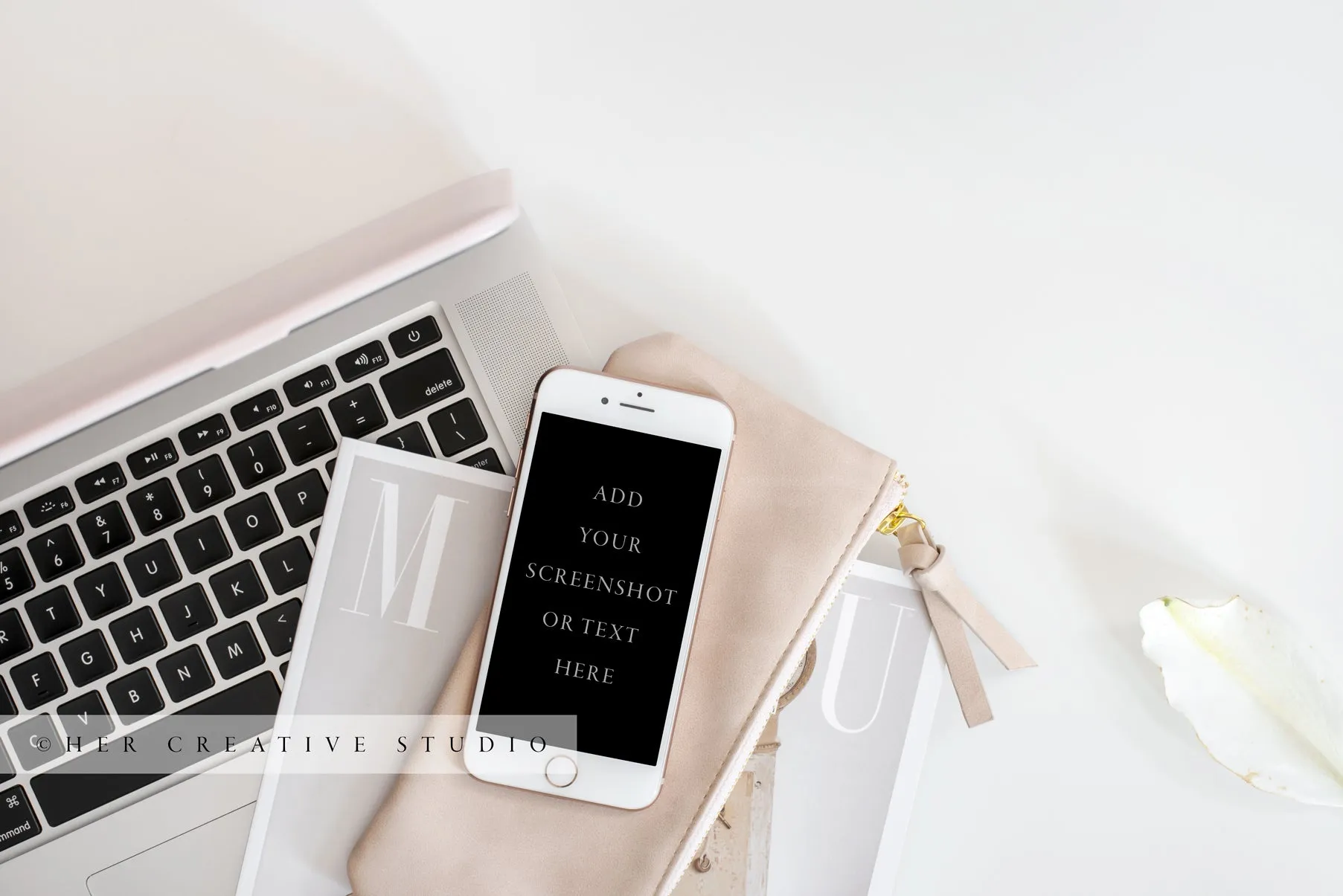 Smartphone & Laptop on White Background