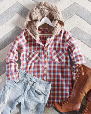 Snowy Canoe Plaid Top