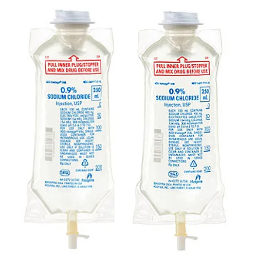 Sodium Chloride 0.9% Mini Infusion Bag Solution - 250ml Volume