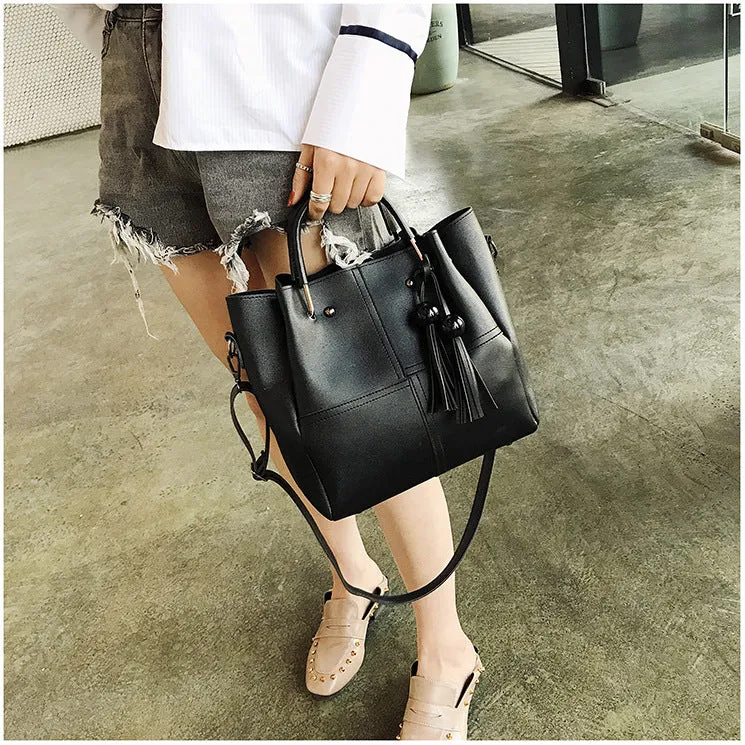 Solid Color Three-piece Shoulder Bag