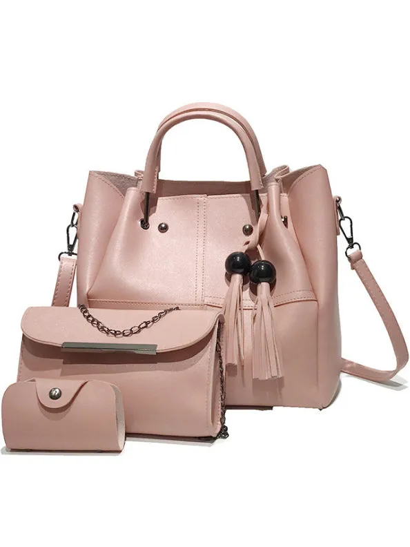 Solid Color Three-piece Shoulder Bag