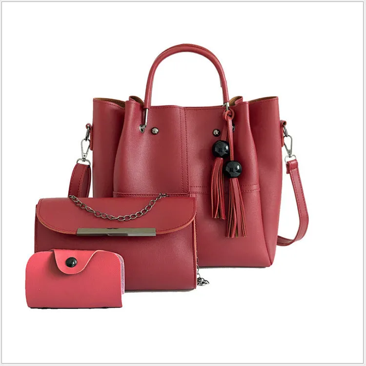 Solid Color Three-piece Shoulder Bag