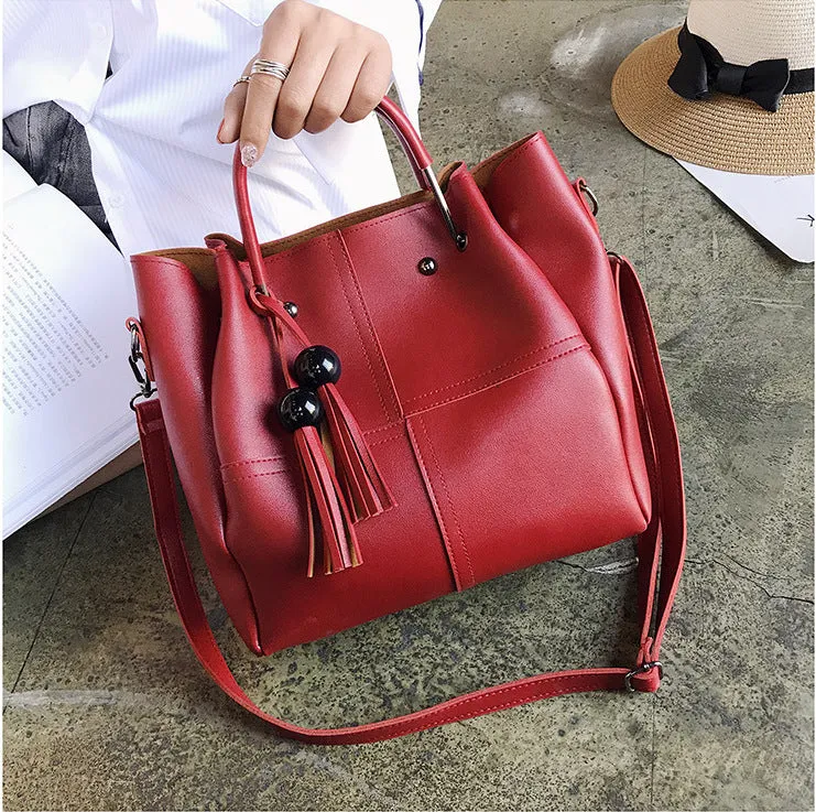 Solid Color Three-piece Shoulder Bag