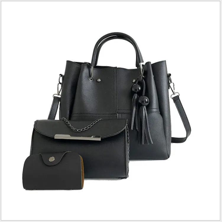 Solid Color Three-piece Shoulder Bag