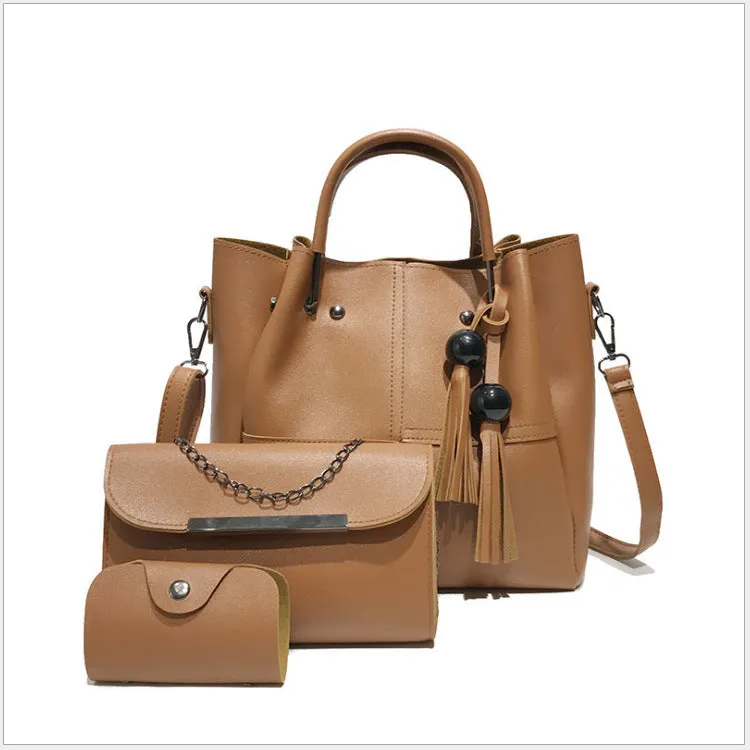 Solid Color Three-piece Shoulder Bag