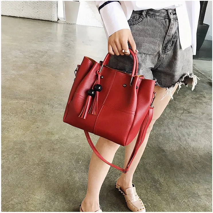 Solid Color Three-piece Shoulder Bag