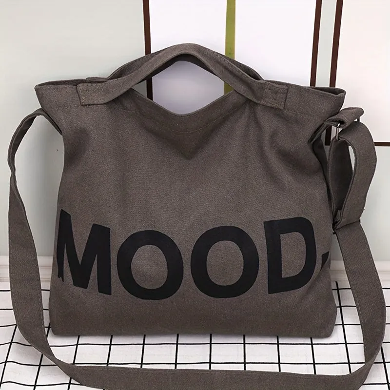 Sports Gym Bag For Women & Men, Vintage Trendy Handbag, Canvas Tote Bag, Letter Graphic Shoulder Bag