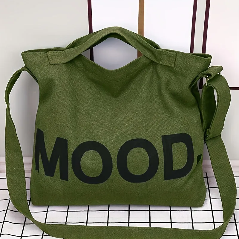 Sports Gym Bag For Women & Men, Vintage Trendy Handbag, Canvas Tote Bag, Letter Graphic Shoulder Bag