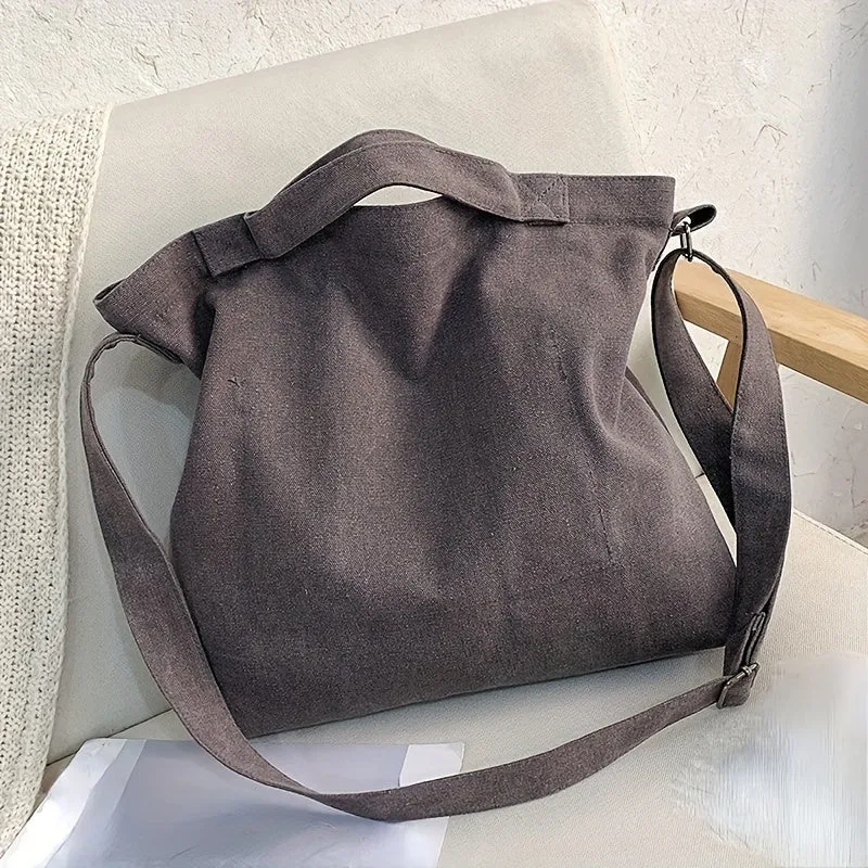 Sports Gym Bag For Women & Men, Vintage Trendy Handbag, Canvas Tote Bag, Letter Graphic Shoulder Bag