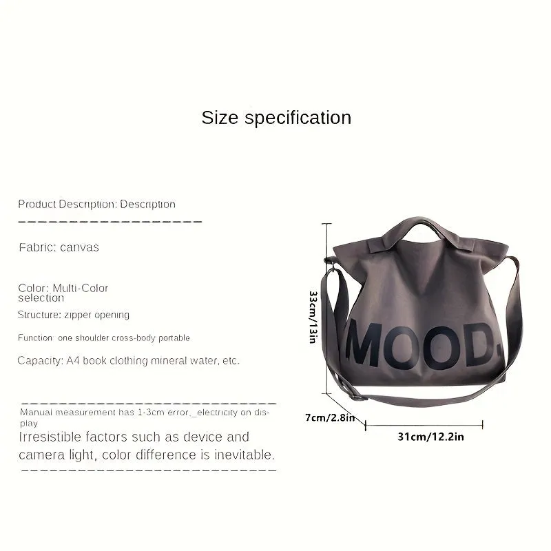 Sports Gym Bag For Women & Men, Vintage Trendy Handbag, Canvas Tote Bag, Letter Graphic Shoulder Bag