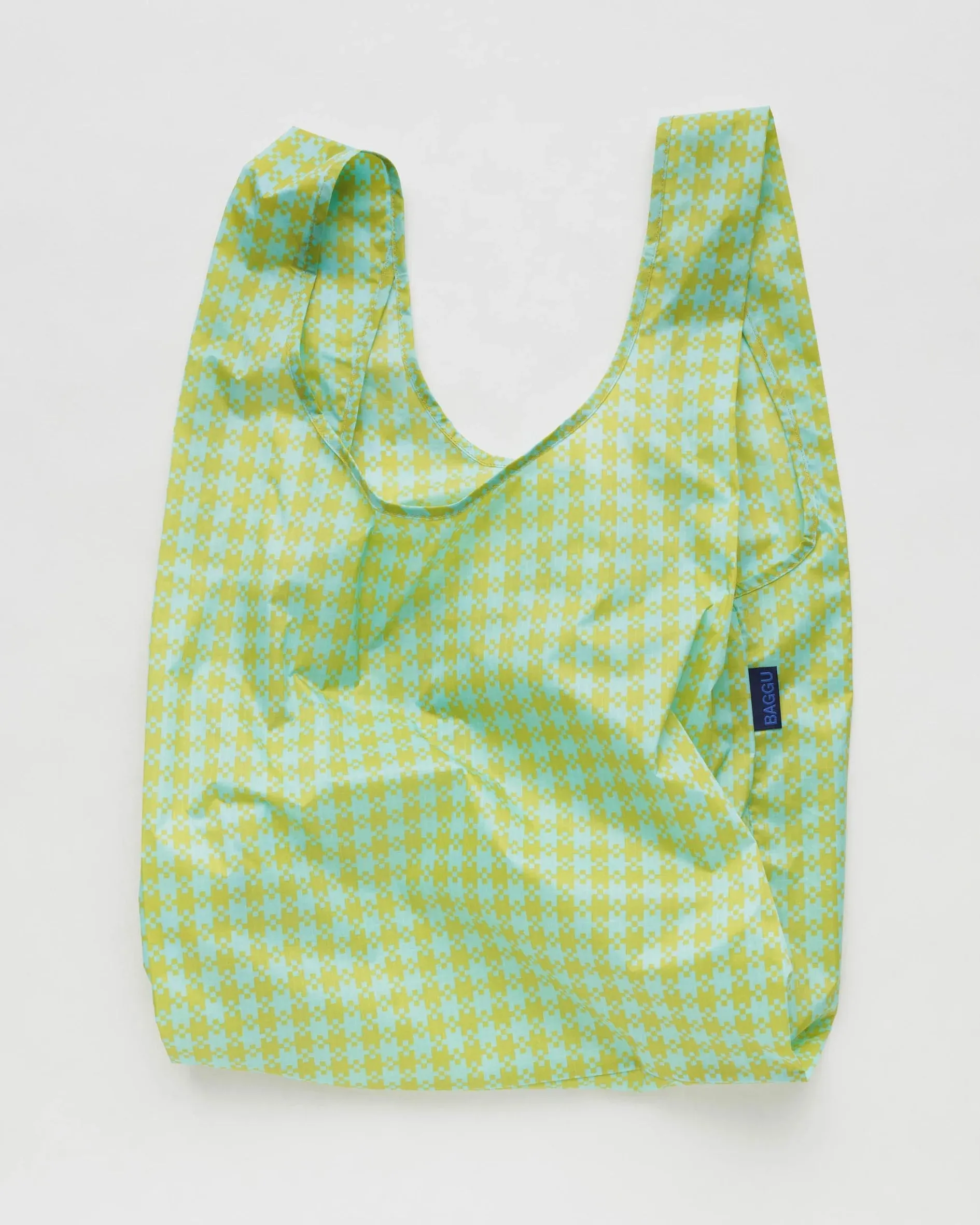 Standard Baggu - Mint Pixel Gingham
