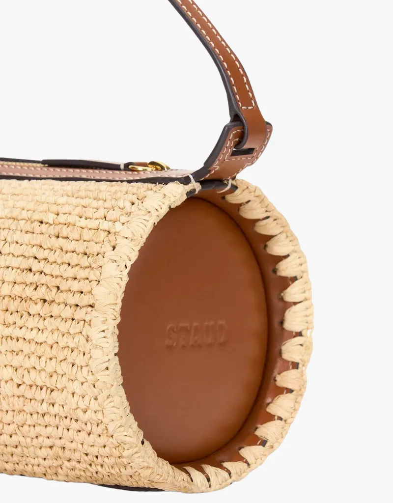 Staud Mini Taru Raffia Bag in Natural Tan