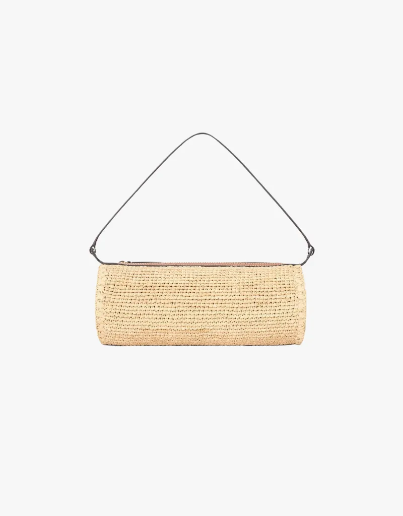 Staud Mini Taru Raffia Bag in Natural Tan