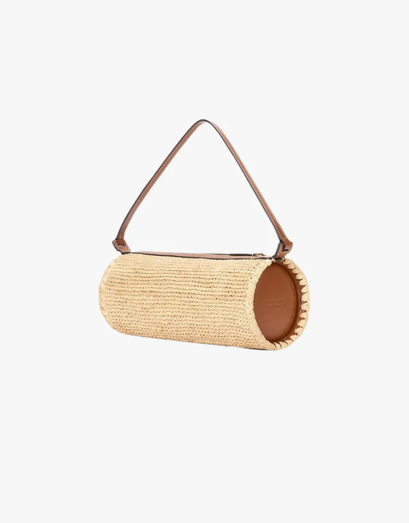 Staud Mini Taru Raffia Bag in Natural Tan