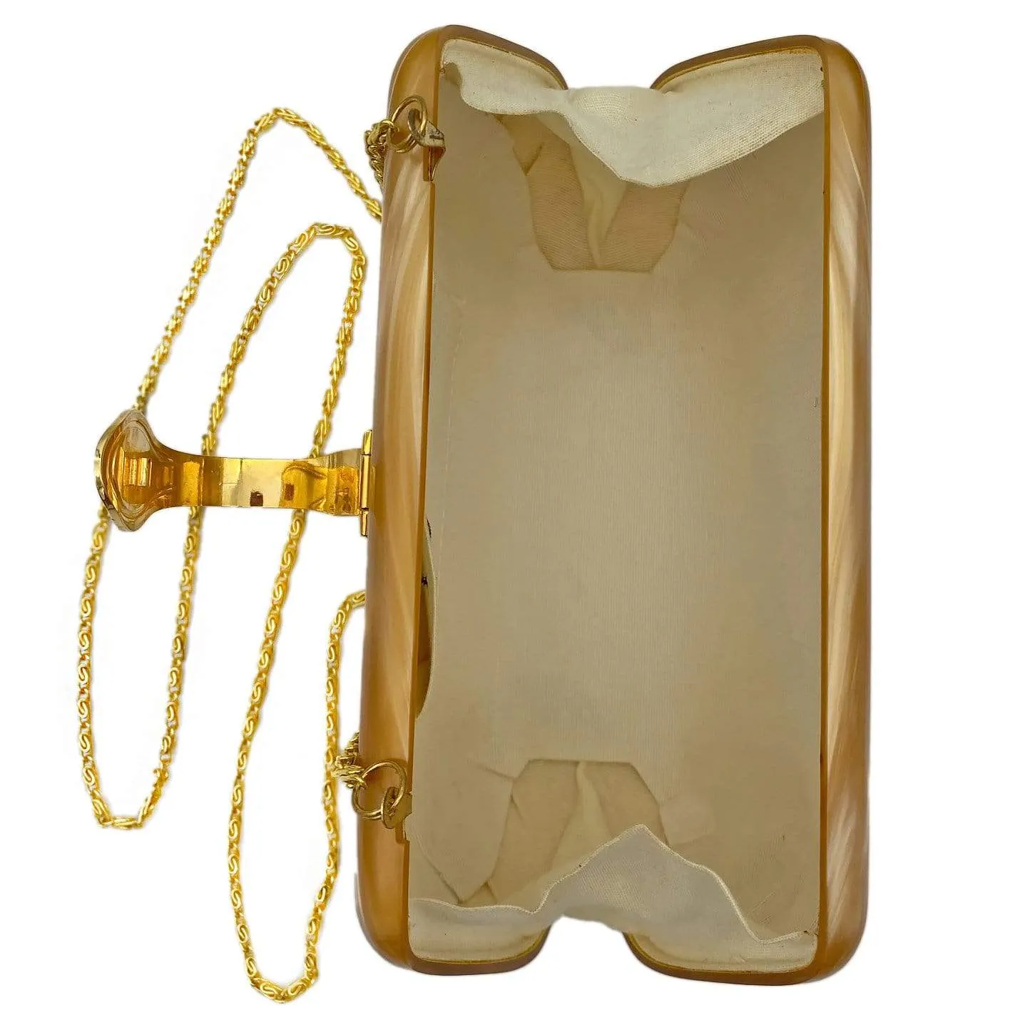 STEPHANIE Hard Shell Clasp Evening Bag - Gold