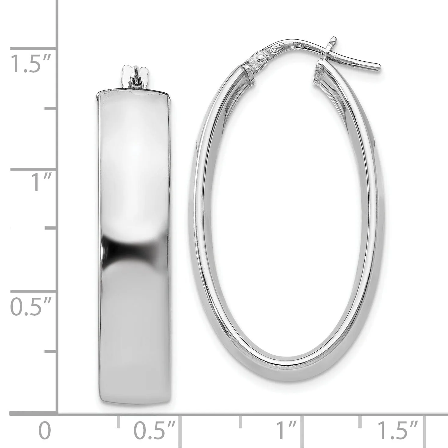 Sterling Silver Oval Hinged Hoop Earrings