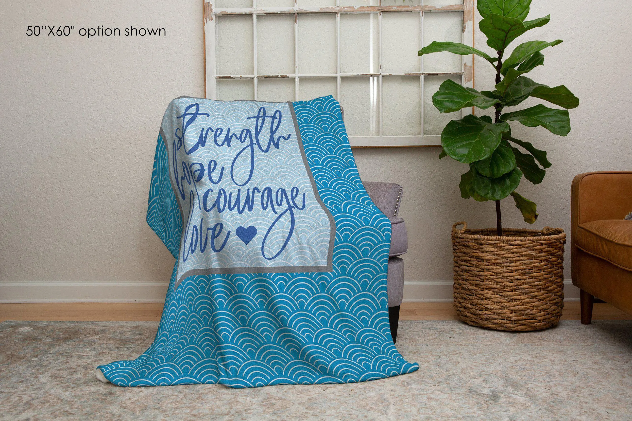 Strength Hope Courage Love Inspirational Blanket