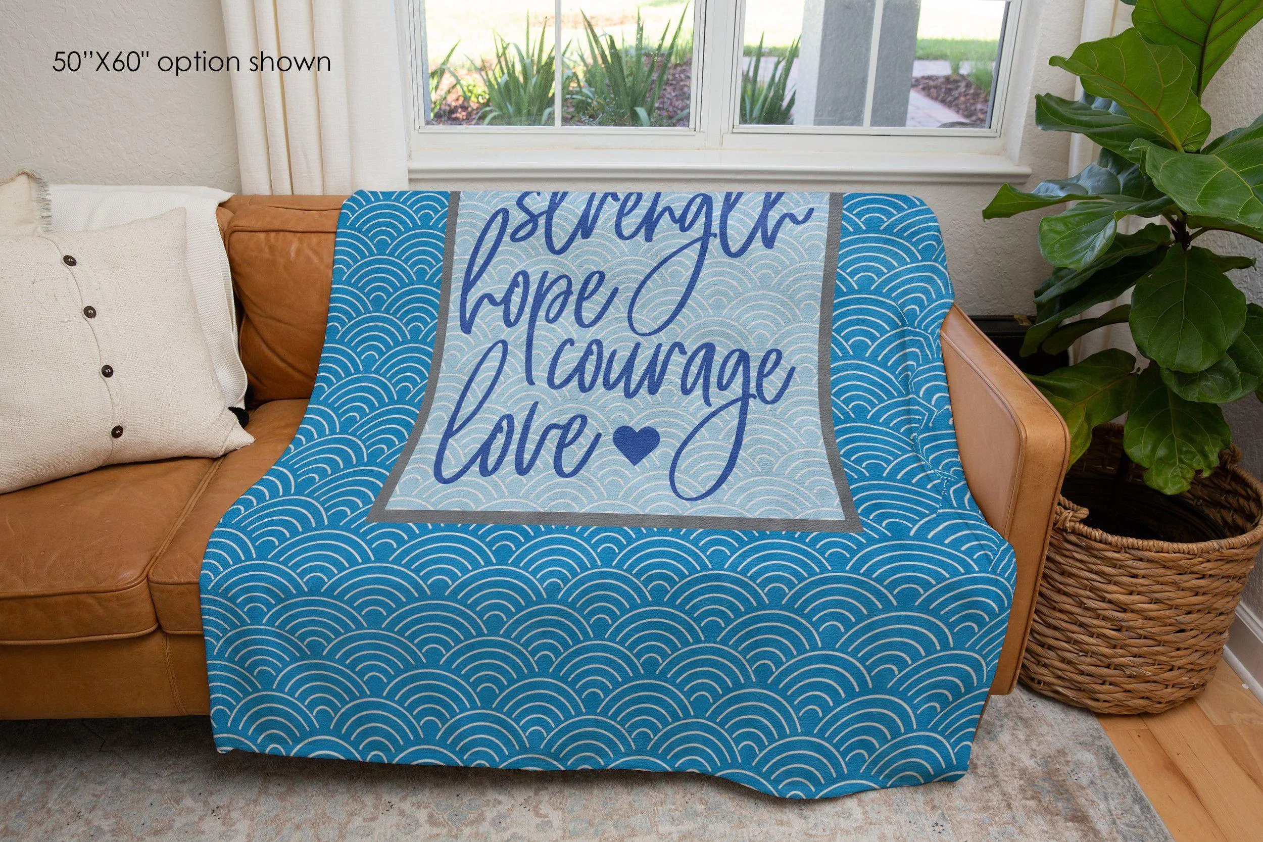 Strength Hope Courage Love Inspirational Blanket