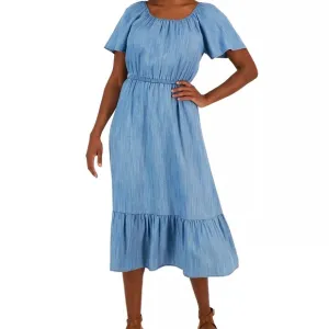 STYLE &amp; COWomen's On Off-The-Shoulder Chambray Midi Dress