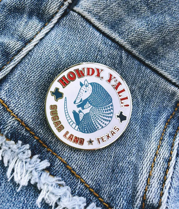 Sugar Land Armadillo Lapel Pin