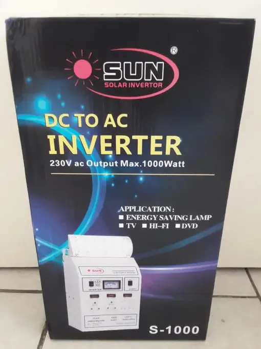 Sun Solar DC to AC power inverter S-1000 (1000 watts) – Excludes battery