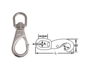 SWIVEL EYE SNAP HOOKS - STAINLESS No.1