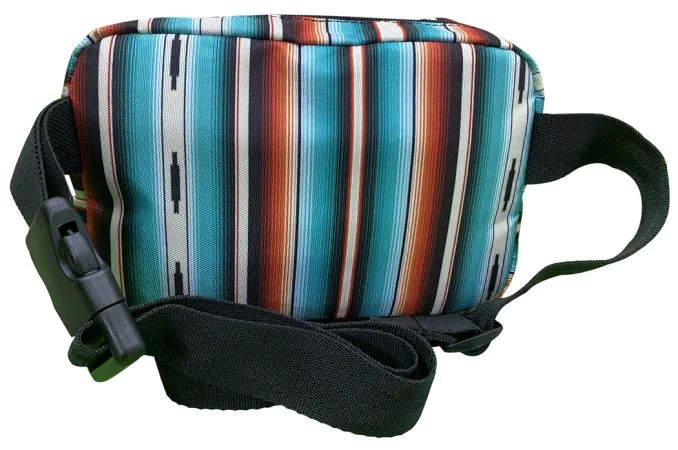 Teal Serape Nylon Belt Bag.