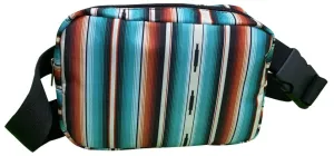 Teal Serape Nylon Belt Bag.